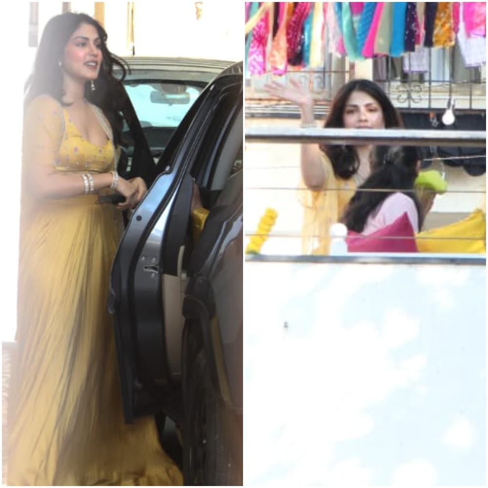 Rhea was seen in a yellow outfit.