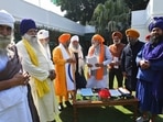 Prime Minister Narendra Modi meets with Sikh Delegation, at Lok Kalyan Marg, in New Delhi on Friday. (ANI Photo)