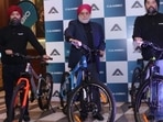 Sh. Onkar Singh Pahwa, CMD (centre) along with Jt. MD Sh. Rishi Pahwa (on right) and ED Sh. Mandeep Pahwa (on left) from Avon