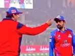 Wasim Akram (L) talks to Babar Azam. Wasim Akram (L) talks to Babar Azam.