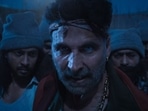 Akshay Kumar in a still from Bachchhan Paandey trailer. Akshay Kumar in a still from Bachchhan Paandey trailer. 