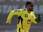 MS Dhoni playing for CSK.