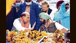 Defence minister Rajnath Singh interacts with PLC chief Captain Amarinder Singh during a roadshow in Patiala on Friday. (Rajesh Sachar) Defence minister Rajnath Singh interacts with PLC chief Captain Amarinder Singh during a roadshow in Patiala on Friday. (Rajesh Sachar)