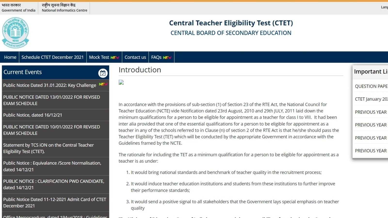 CTET Result 2021 Live: CTET Results at ctet.nic.in