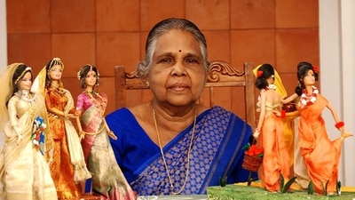 Homemaker S Devaki from Thiruvananthapuram found a cache of Barbie and Ken dolls abandoned by her grandchildren, during a spell of home renovation. She decided to use them to tell traditional Indian tales. She now recreates scenes from epics, poems, folk tales and classical works of art, in elaborate tableaus built around the dolls. (Photo courtesy: S Devaki) Homemaker S Devaki from Thiruvananthapuram found a cache of Barbie and Ken dolls abandoned by her grandchildren, during a spell of home renovation. She decided to use them to tell traditional Indian tales. She now recreates scenes from epics, poems, folk tales and classical works of art, in elaborate tableaus built around the dolls. (Photo courtesy: S Devaki)