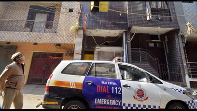 Investigators outside the house in Old Seemapuri where an IED was found. (HT) Investigators outside the house in Old Seemapuri where an IED was found. (HT)