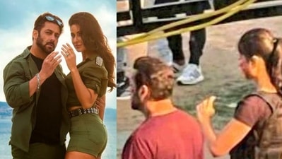 Salman Khan and Katrina Kaif on the sets of Tiger 3 in Delhi. Salman Khan and Katrina Kaif on the sets of Tiger 3 in Delhi.