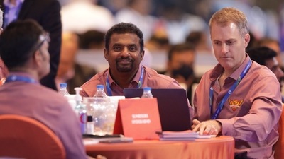 Simon Katich (R) during IPL 2022 auction. (IPL) Simon Katich (R) during IPL 2022 auction. (IPL)