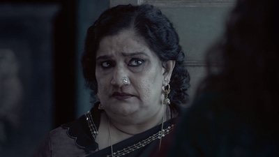 Seema Pahwa in a still from Gangubai Kathiawadi trailer. Seema Pahwa in a still from Gangubai Kathiawadi trailer. 