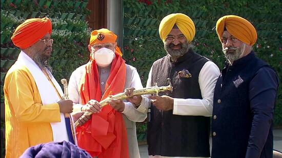 Prime Minister Narendra Modi at his meeting with the Sikh delegation. (ANI) Prime Minister Narendra Modi at his meeting with the Sikh delegation. (ANI)