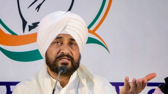 Punjab chief minister Charanjit Singh Channi addressing a press conference.(PTI) Punjab chief minister Charanjit Singh Channi addressing a press conference.(PTI)