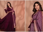 Timeless beauty Madhuri Dixit, who is all set to make her OTT debut with Netflix's The Fame Game, recently blessed our feeds with mesmerising photos of herself in a <span class='webrupee'>?</span>99,900 draped Anarkali set by ace designer Tarun Tahilianni.(Instagram/@madhuridixitnene)