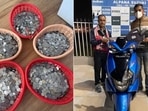 The image shows the coin that the Assam man saved to buy the scooter. The image shows the coin that the Assam man saved to buy the scooter.
