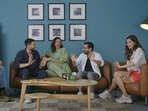 The cast of Gehraiyaan and director Shakun Batra laughing at bloopers from the film's shoot. The cast of Gehraiyaan and director Shakun Batra laughing at bloopers from the film's shoot.