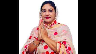 Ferozepur Rural Congress MLA Satkar Kaur, who was expelled for anti-party activities, on Saturday. Punjab goes to the polls on Sunday. (HT file photo)