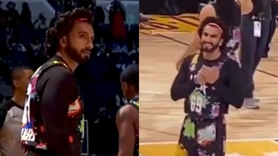 Ranveer Singh even interacted with fans in the stands at the NBA All-Star Celebrity Game. Ranveer Singh even interacted with fans in the stands at the NBA All-Star Celebrity Game.