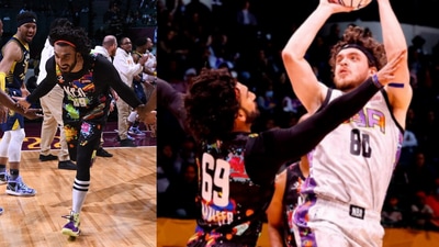 Ranveer Singh at NBA All Star Game.