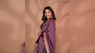 Madhuri Dixit teamed her Anarkali with a hand-embroidered handloom dupatta and churidar. (Instagram/@madhuridixitnene)