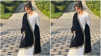 In white danglers and tinted shades, Patralekhaa added more sass to her look with a top bun. (Instagram/@patralekhaa)
