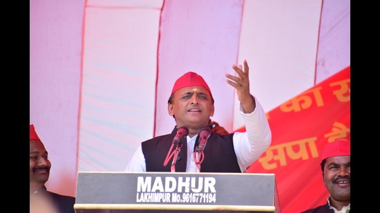 SP chief Akhilesh Yadav in Lakhimpur (HT photo) SP chief Akhilesh Yadav in Lakhimpur (HT photo)