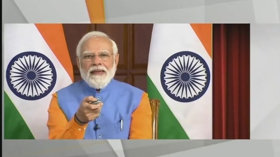 Prime Minister Narendra Modi inaugurated Gobar-Dhan plant in Indore via video conferencing.(ANI)