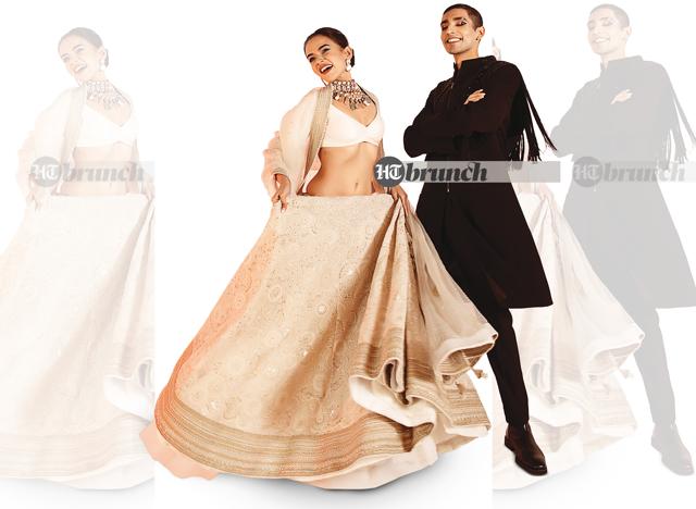 Work-wise, Komal and Siddharth are each other’s cheerleaders—and critics; On Komal: Lehenga by Bhumika Sharma; On Siddharth: Sherwani by Rohit Gandhi & Rahul Khanna; Shoes by Zara (Vidushi Gupta)