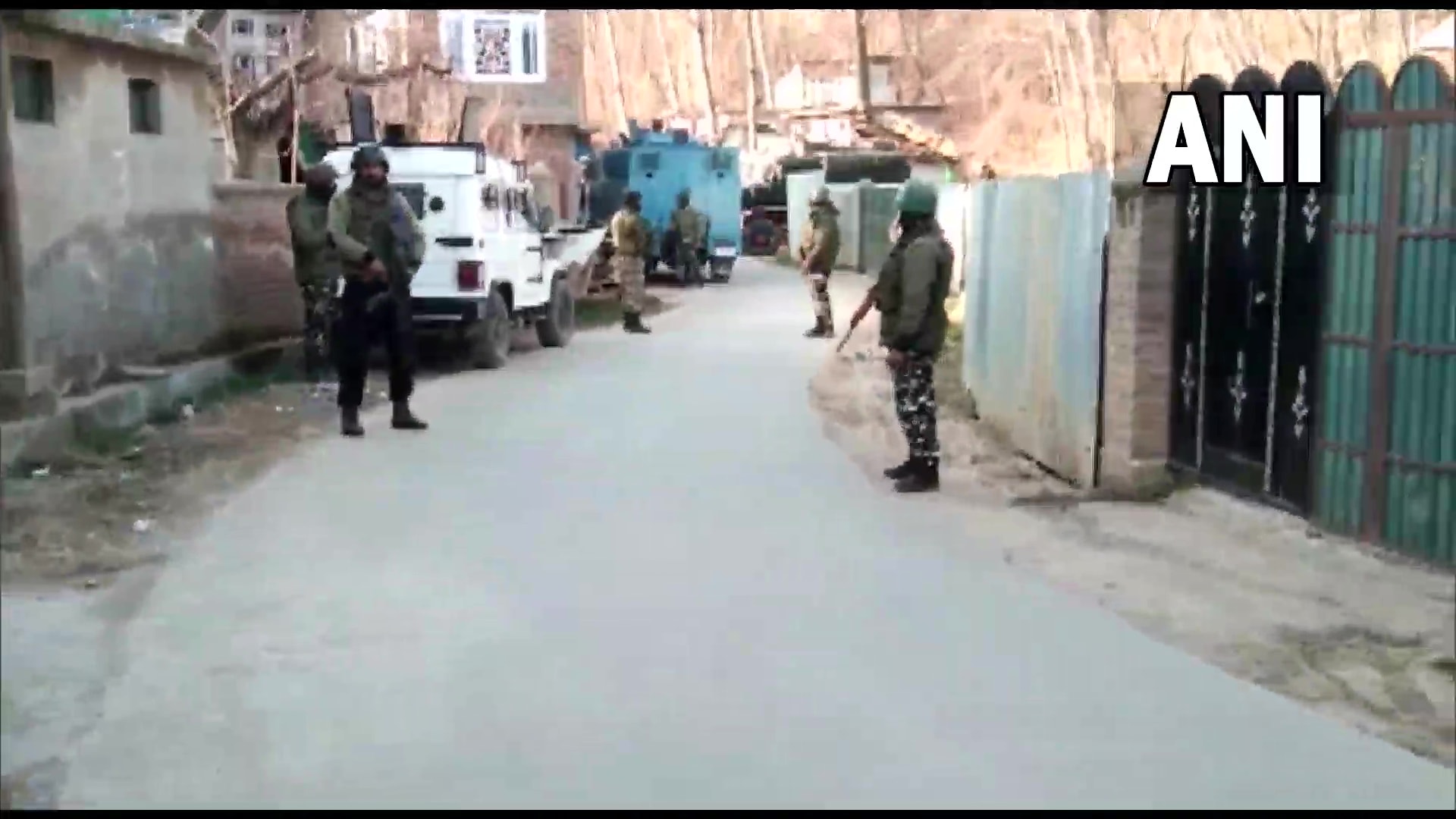 Police and security forces are carrying out the operation in Shopian. (ANI Twitter)