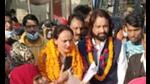 Kamar Jahan after filing her papers in Prayagraj (HT File Photo)