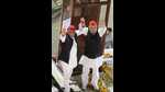 Samajwadi party national president Akhilesh Yadav during road show for SP candidate Ravidas Mehrotra at Hazratganj crossing in Lucknow on Sunday. (Deepak Gupta/HT Photo) Samajwadi party national president Akhilesh Yadav during road show for SP candidate Ravidas Mehrotra at Hazratganj crossing in Lucknow on Sunday. (Deepak Gupta/HT Photo)