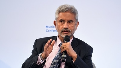 Indian Foreign Minister Subrahmanyam Jaishankar speaks during the annual Munich Security Conference, in Munich, Germany. (REUTERS)