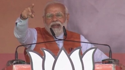 Prime Minister Modi addresses a rally in Hardoi district of Uttar Pradesh (Twitter/BJP) Prime Minister Modi addresses a rally in Hardoi district of Uttar Pradesh (Twitter/BJP)