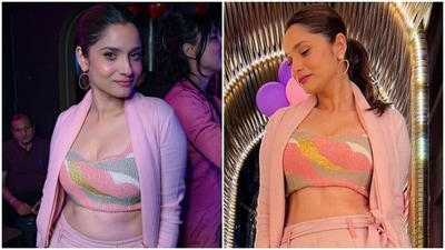 Ankita Lokhande's pics in pink suit and crochet crop top has Internet calling her 'hottie': Check out here Ankita Lokhande's pics in pink suit and crochet crop top has Internet calling her 'hottie': Check out here