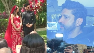 Farhan Akhtar was seen leaving his father's Khandala farmhouse on Sunday. Farhan Akhtar was seen leaving his father's Khandala farmhouse on Sunday. 