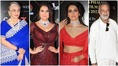 Asha Parekh, Lara Dutta, Lucky Ali and Sanya Malhotra at Dadasaheb Phalke International Film Festival Awards in Mumbai. Asha Parekh, Lara Dutta, Lucky Ali and Sanya Malhotra at Dadasaheb Phalke International Film Festival Awards in Mumbai.