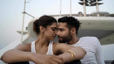 Siddhant Chaturvedi and Deepika Padukone in a still from Gehraiyaan. Siddhant Chaturvedi and Deepika Padukone in a still from Gehraiyaan.