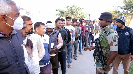 Meanwhile, Voting for 117 constituencies for Punjab Assembly elections began at 8 am on Sunday amid tight security.(PTI)