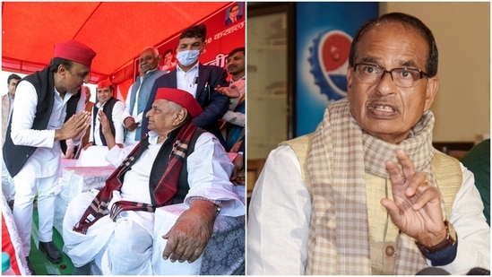 Shivraj Singh Chouhan (right) called Samajwadi Party chief Akhilesh Yadav a modern-day Aurangzeb (PTI, ANI)