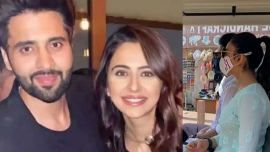 Rakul Preet Singh and actor-producer Jaccky Bhagnani visit Agra's Taj Mahal.