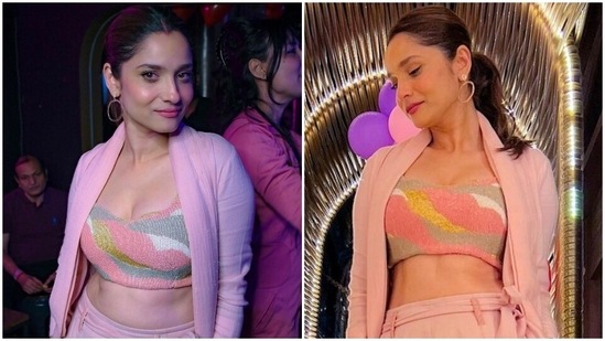 Ankita Lokhande's pics in pink suit and crochet crop top has Internet calling her 'hottie': Check out here