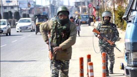 Two Army soldiers and a Lashkar-e-Taiba terrorist were killed in the gunbattle in the Zainpora area of Shopian on Saturday. (PTI) Two Army soldiers and a Lashkar-e-Taiba terrorist were killed in the gunbattle in the Zainpora area of Shopian on Saturday. (PTI)