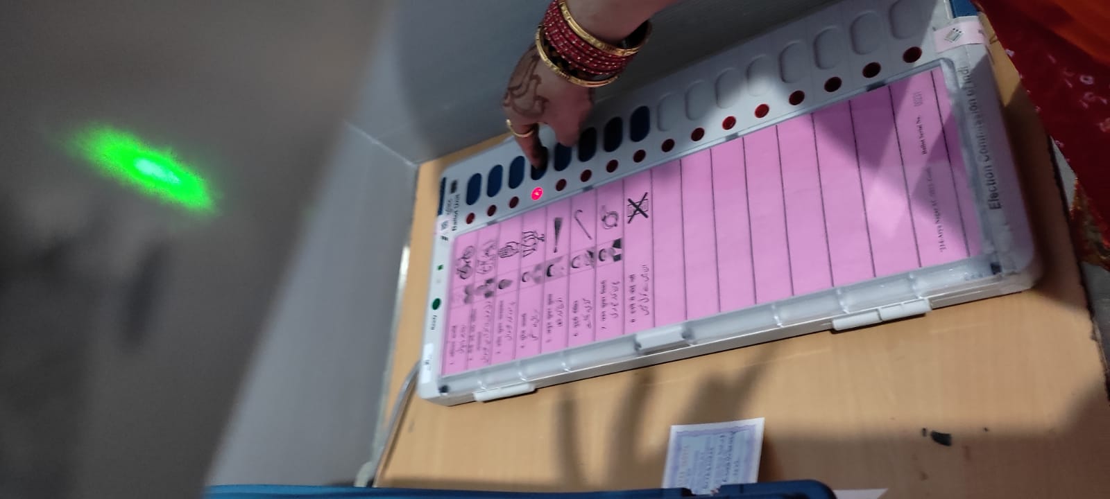 Pictures shared by Kanpur Mayor Pramila Pandey of her casting the vote. (HT Photo) Pictures shared by Kanpur Mayor Pramila Pandey of her casting the vote. (HT Photo)