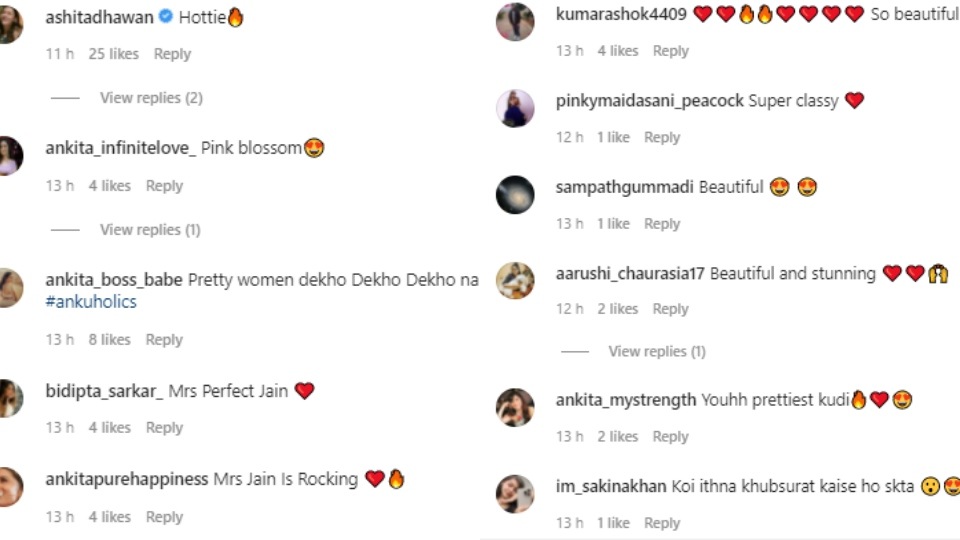 Comments on Ankita Lokhande's post.&nbsp;