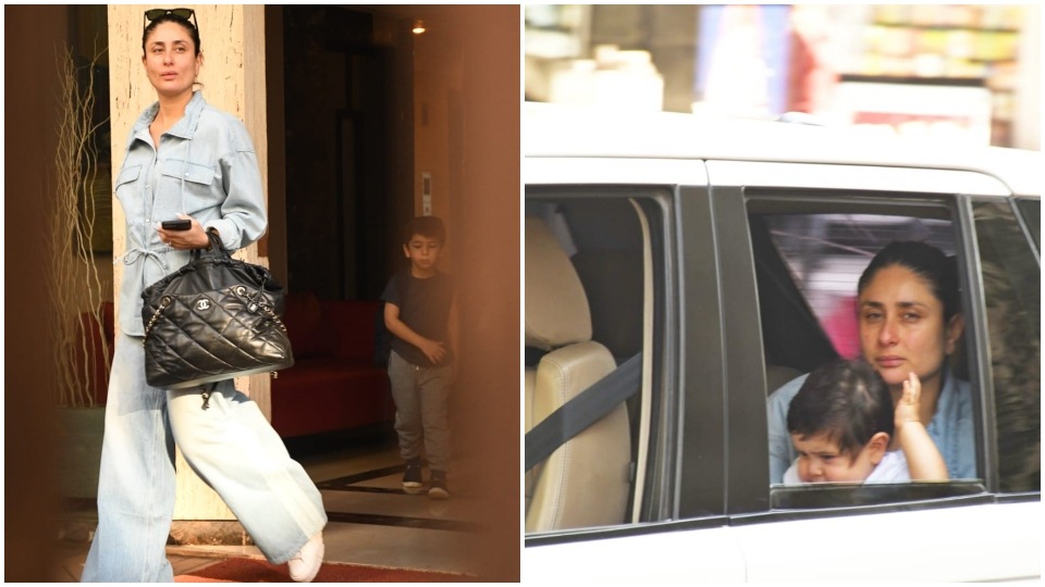 Kareena with her sons Taimur and Jeh. (HT Photo/Varinder Chawla) Kareena with her sons Taimur and Jeh. (HT Photo/Varinder Chawla)
