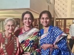Jaya Bachchan and Hema Malini at a wedding together. Jaya Bachchan and Hema Malini at a wedding together.