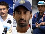 Sourav Ganguly; Wriddhiman Saha; Ravi Shastri