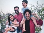 Saif Ali Khan with Sara Ali Khan, Ibrahim Ali Khan, Taimur Ali Khan and Jehangir Ali Khan.