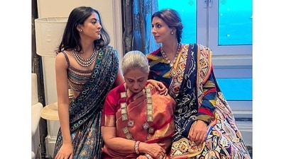 Shweta Bachchan shared a still that featured her mother Jaya Bachchan and her daughter Navya Naveli. She wrote, "You, Me & Dupree." (Instagram/@shwetabachchan) Shweta Bachchan shared a still that featured her mother Jaya Bachchan and her daughter Navya Naveli. She wrote, "You, Me & Dupree." (Instagram/@shwetabachchan)