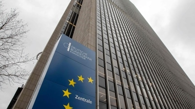 The headquarters of the German Federal Bank (Deutsche Bundesbank Eurosystem) are pictured in Frankfurt am Main, western Germany. (AFP)