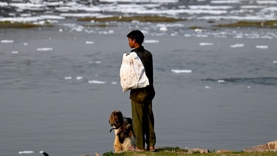 A ragpicker stands on the banks of the river Yamuna in New Delhi. (AFP) A ragpicker stands on the banks of the river Yamuna in New Delhi. (AFP)