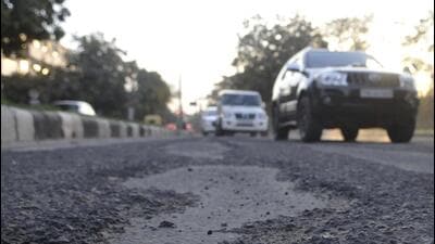 Resident welfare associations criticised the administration for delay in repairing potholed roads in Chandigarh. (Keshav Singh/HT Photo)